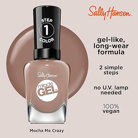 Sally Hansen Miracle Gel Nail Polish #212 Mocha Me Crazy 0.5 FL Oz