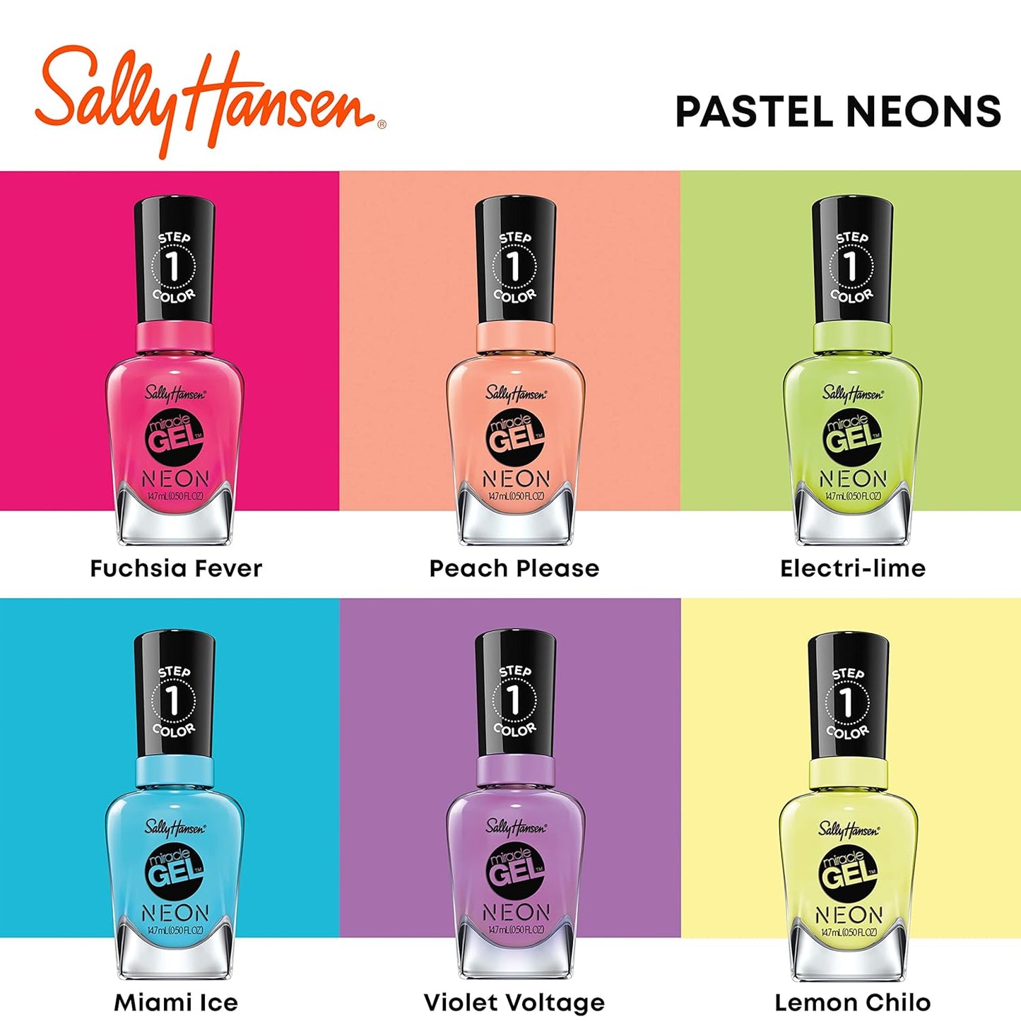 Sally Hansen Miracle Gel Nail Polish #052 Electri-lime 0.5 FL Oz