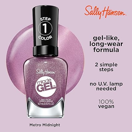 Sally Hansen Miracle Gel Nail Polish #564 Metro Midnight 0.5 FL Oz