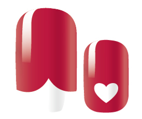 Candied Nails Nail Polish Stickers - Red Valentine Heart