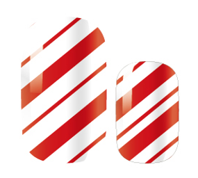 Candied Nails Nail Polish Stickers - Candy Cane