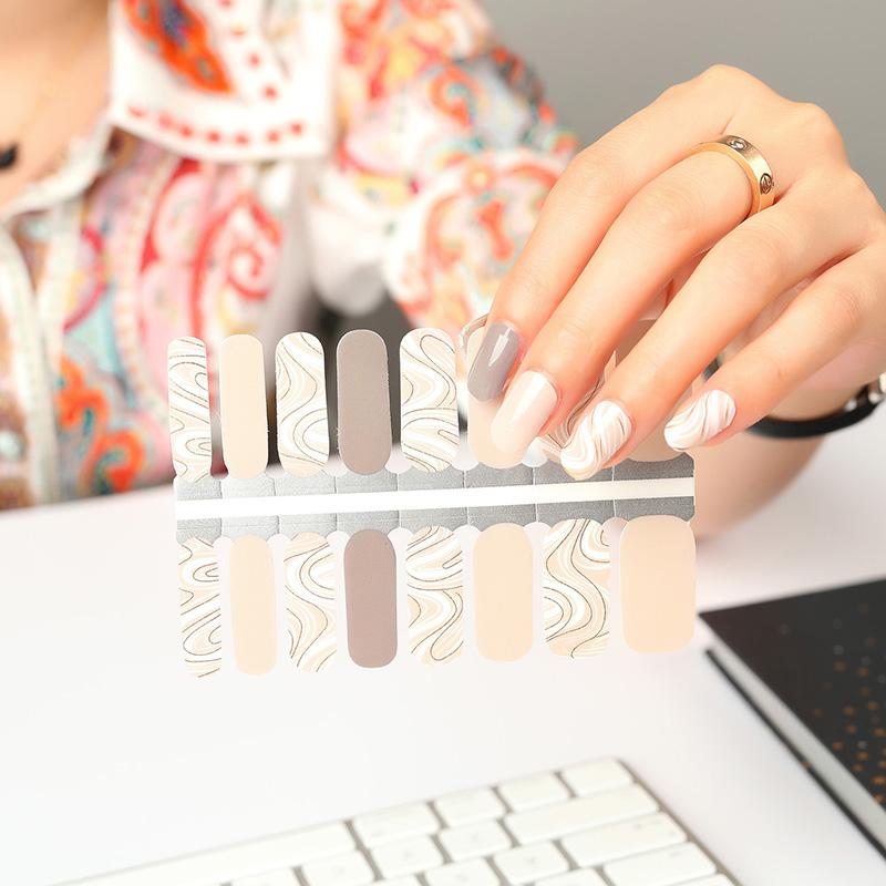 Candied Nails Nail Polish Stickers - Golden Swirl