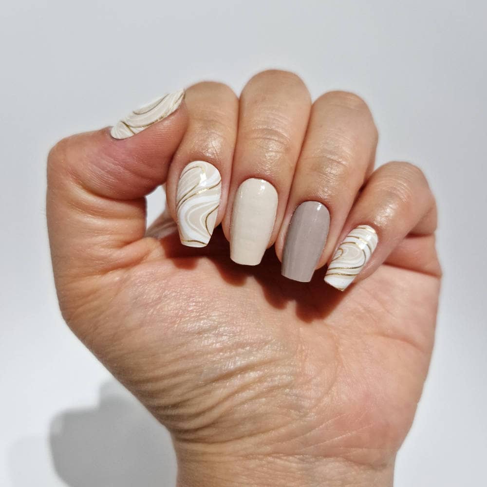 Candied Nails Nail Polish Stickers - Golden Swirl