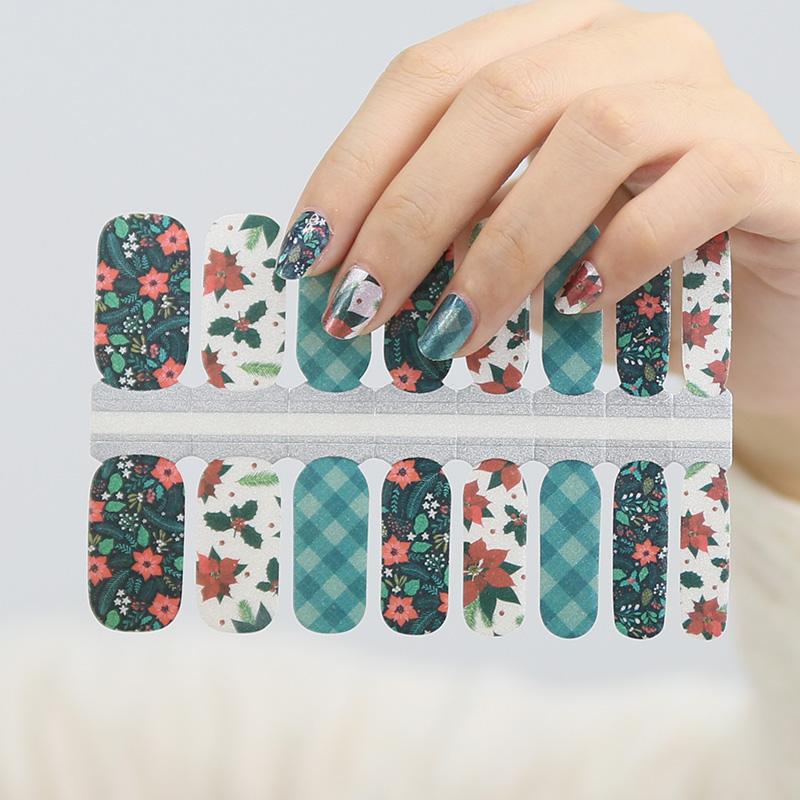 Candied Nails Nail Polish Stickers - Christmas Poinsettia