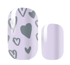 Candied Nails Nail Polish Stickers - Lavender Hearts