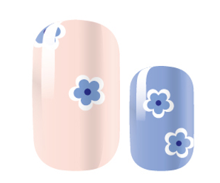 Candied Nails Nail Polish Stickers - Little Blue Daisy