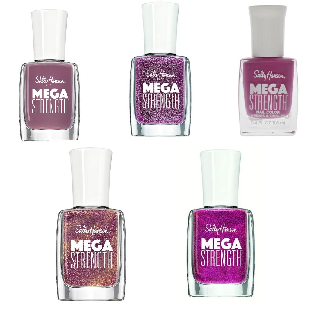 Sally Hansen Mega Strength Nail Color Variety Pack - Popping Purples (5 Pack)