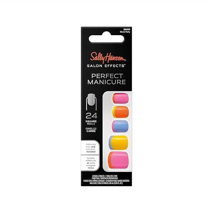 Sally Hansen Perfect Manicure Press On Nails - SQ031 Block Party Sally Hansen