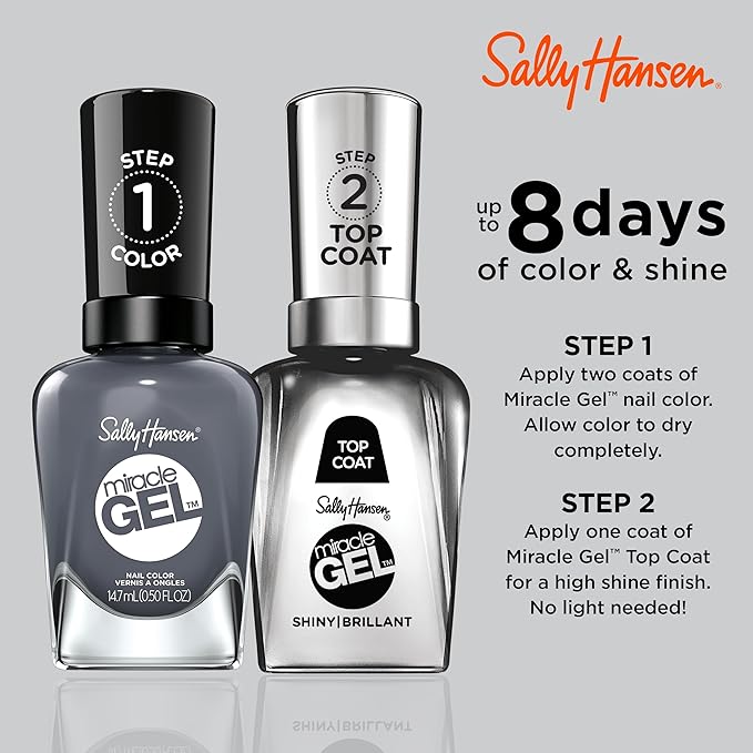 Sally Hansen Miracle Gel Nail Polish #809 Slate-r Girl 0.5 FL Oz