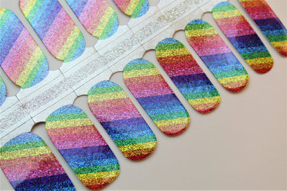 Candied Nails Nail Polish Stickers - Rainbow Glitter