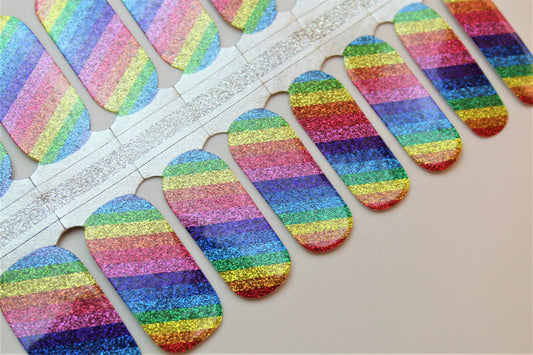 Candied Nails Nail Polish Stickers - Rainbow Glitter