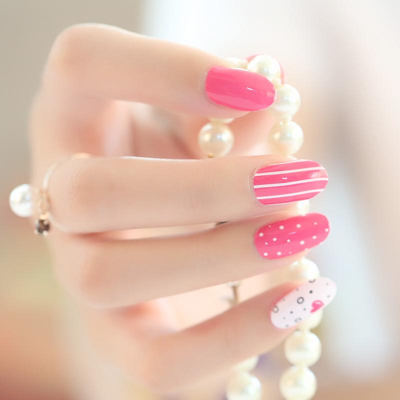 Candied Nails Nail Polish Stickers - Pink Valentine Heart