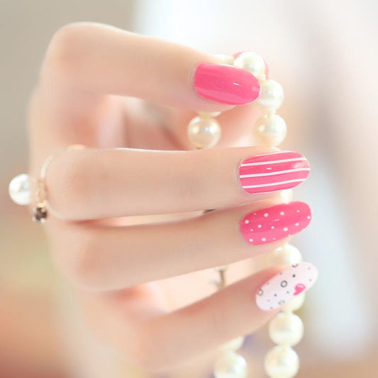 Candied Nails Nail Polish Stickers - Pink Valentine Heart