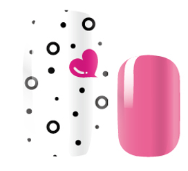 Candied Nails Nail Polish Stickers - Pink Valentine Heart