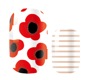 Candied Nails Nail Polish Stickers - Red Posie Stripe
