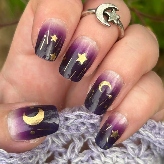 Candied Nails Nail Polish Stickers - Purple Skies