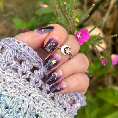 Candied Nails Nail Polish Stickers - Purple Skies