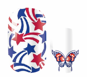 Candied Nails Nail Polish Stickers - Red White & Butterfly