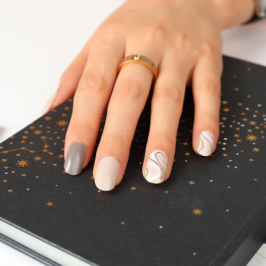 Candied Nails Nail Polish Stickers - Golden Swirl