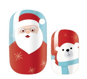 Candied Nails Nail Polish Stickers - Christmas Santa Bear