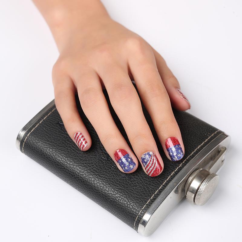 Candied Nails Nail Polish Stickers - Red White & Blue
