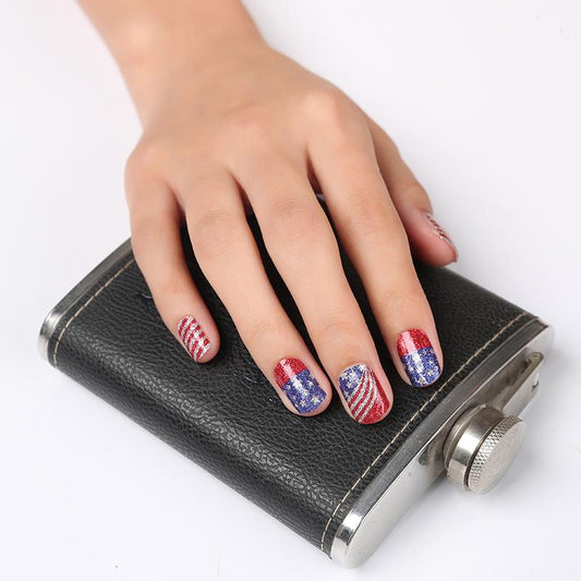 Candied Nails Nail Polish Stickers - Red White & Blue