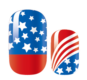 Candied Nails Nail Polish Stickers - Red White & Blue