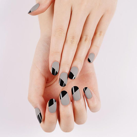 Candied Nails Nail Polish Stickers - Black Grey