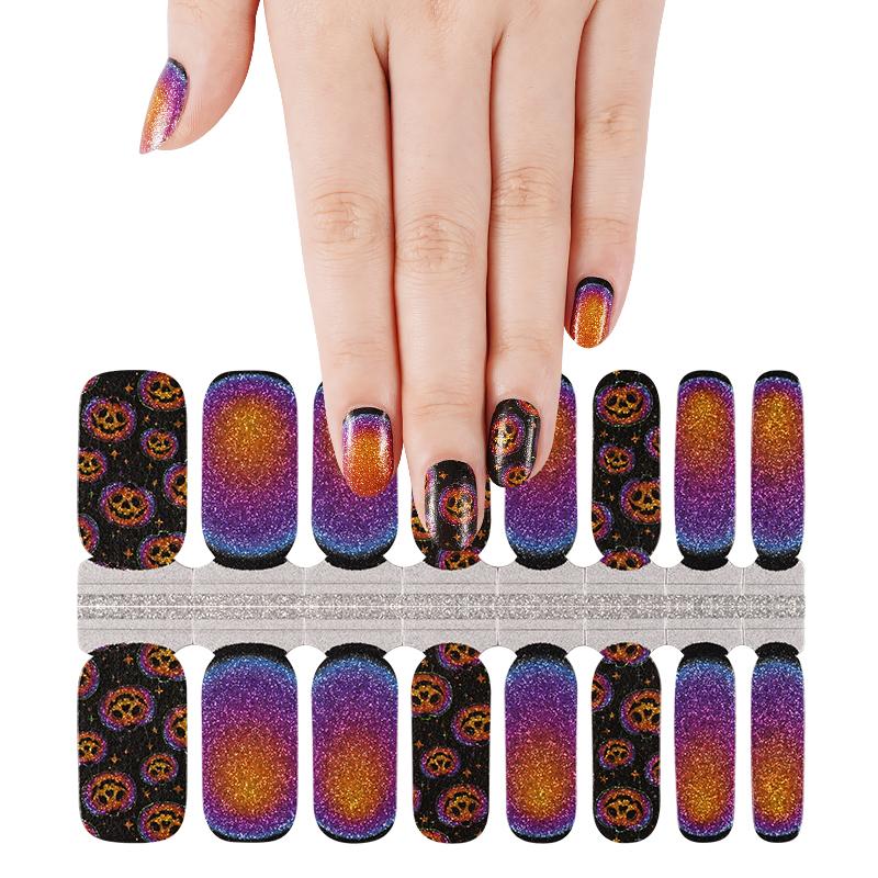 Candied Nails Nail Polish Stickers - Pumpkin Glitter