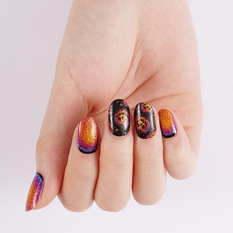 Candied Nails Nail Polish Stickers - Pumpkin Glitter