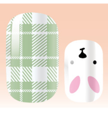 Candied Nails Nail Polish Stickers - Bunny Plaid